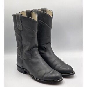 Texas Cowboy Boots Womens 5M Gray Leather Western Boots USA Made Vintage